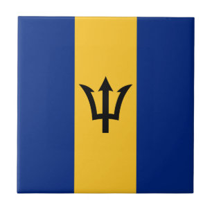 Azulejo De Cerâmica Bandeira Patriótica de Barbados