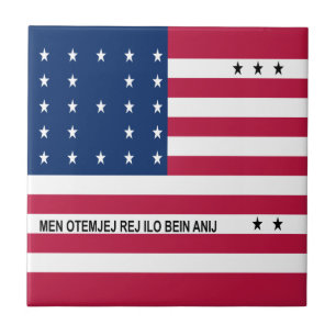 Azulejo De Cerâmica Bandeira Patriótica do Atol Bikini