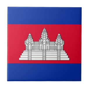 Azulejo De Cerâmica Bandeira Patriótica do Camboja
