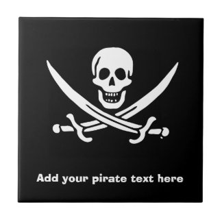 Azulejo De Cerâmica Bandeira pirata de Jolly Roger