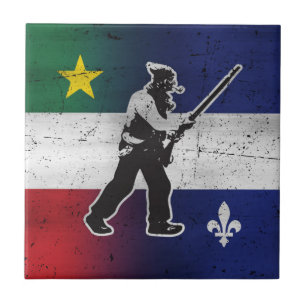Azulejo De Cerâmica Bandeira Quebeque e Patriota Henri Julien