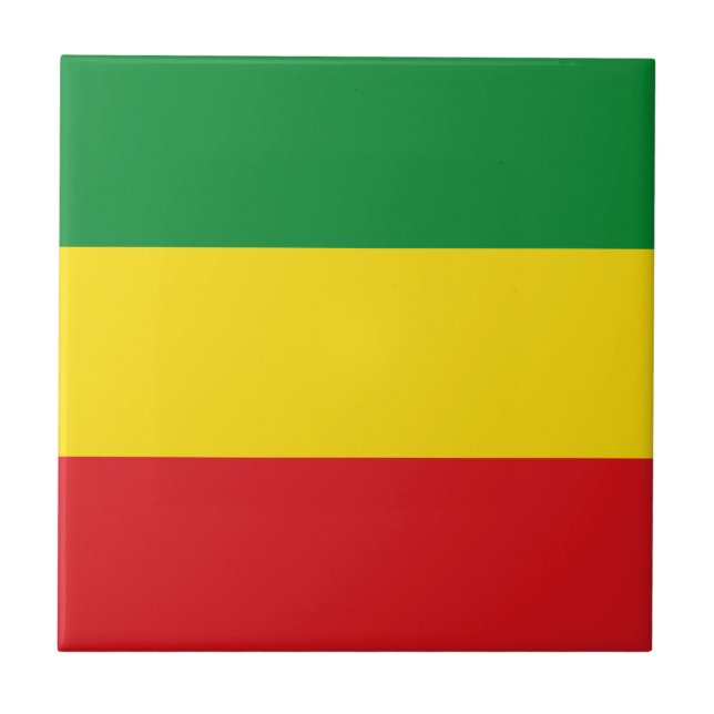 Azulejo De Cerâmica Bandeira Rastafarian Rasta Etiópia (Frente)