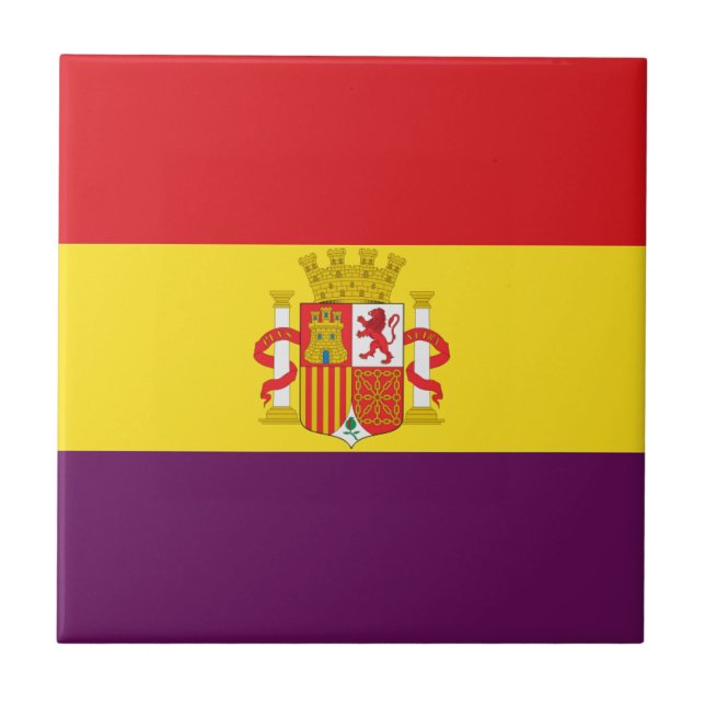 Azulejo De Cerâmica Bandeira republicana espanhola - bandera República (Frente)