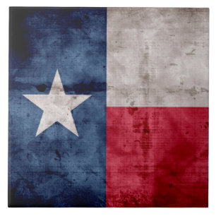 Azulejo De Cerâmica Bandeira resistida do estado de Texas do vintage