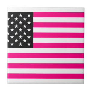 Azulejo De Cerâmica bandeira rosa americana