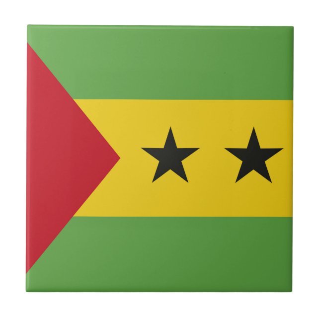 Azulejo De Cerâmica bandeira São Tomé e Príncipe (Frente)
