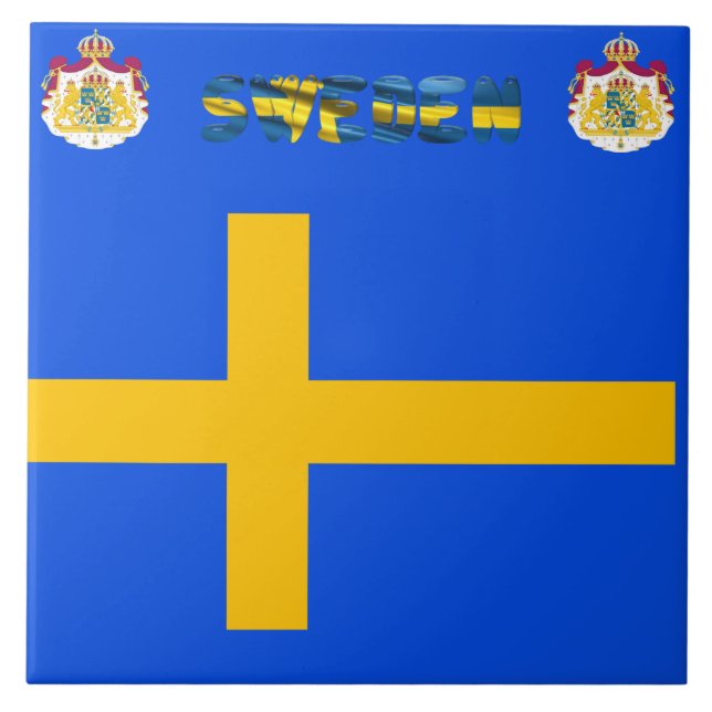 Azulejo De Cerâmica Bandeira sueco (Frente)
