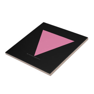 Azulejo De Cerâmica bandeira triângulo rosa SlipperyJoe's símbolo rosa