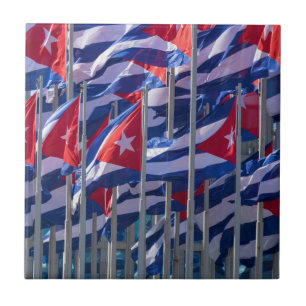 Azulejo De Cerâmica Bandeiras cubanas, Havana, Cuba