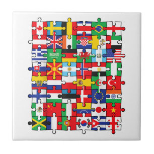 Azulejo De Cerâmica Bandeiras de países de bandeira internacional mund