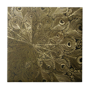 Azulejo De Cerâmica Bandeja de metal Peacock