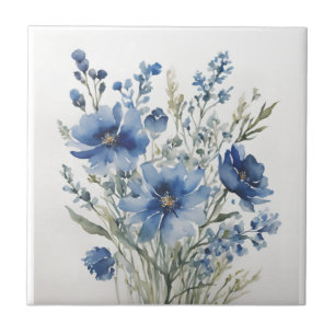 Azulejo De Cerâmica Bando de Flores de Aquarela Elegante