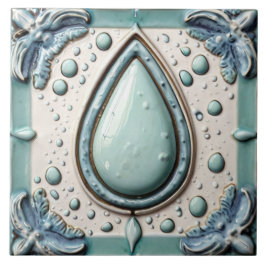 Azulejo De Cerâmica Banheira Azul de Aqua Mint e Água Branca
