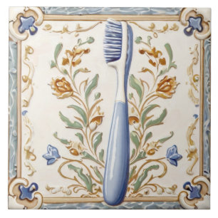 Azulejo De Cerâmica Banheira de Dentista Engraçado, Azul-Claro
