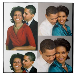 AZULEJO DE CERÂMICA BARACK E MICHELLE OBAMA