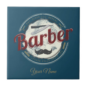Azulejo De Cerâmica Barber Vintage para Hair Stylist e Hairdresser