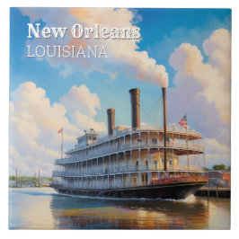 Azulejo De Cerâmica Barco a Vapor New Orleans no Rio