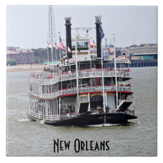 Azulejo De Cerâmica Barco a vapor no rio Mississípi