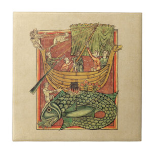 Azulejo De Cerâmica Barco Naufragado em Baleia