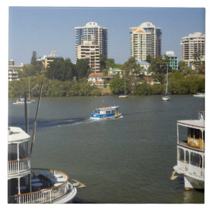 Azulejo De Cerâmica Barcos a Vapor, Rio Brisbane, Brisbane,