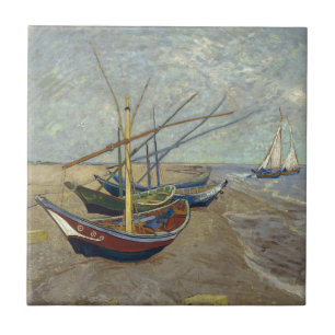 Azulejo De Cerâmica Barcos de pesca na praia por Vincent van Gogh