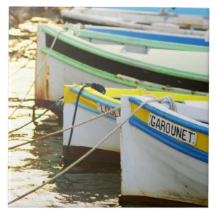 Azulejo De Cerâmica Barcos de pesca provençais típicos pintados de