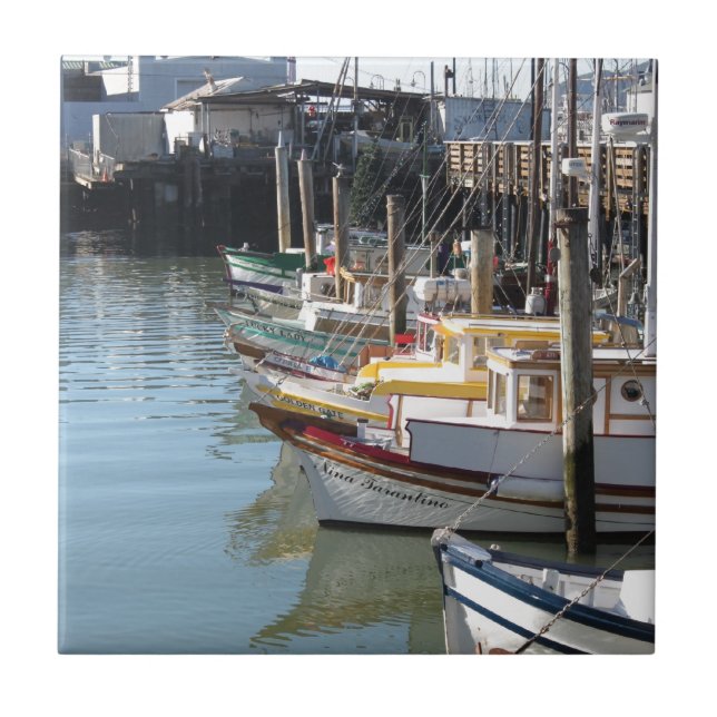Azulejo De Cerâmica Barcos de San Francisco (Frente)