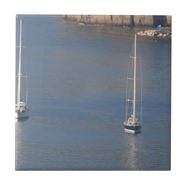 Azulejo De Cerâmica Barcos em repouso em Sorrento Itália (Frente)