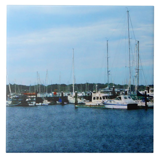 Azulejo De Cerâmica Barcos no Newport RI (Frente)