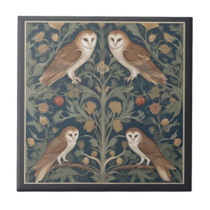 Azulejo De Cerâmica Barn Owl Pattern William Morris style Owls