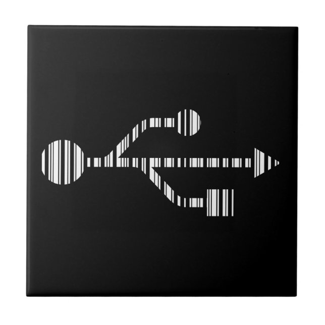 Azulejo De Cerâmica BARRA DE LOGO USB CÓDIGO DE BARRAS Padrão de códig (Frente)