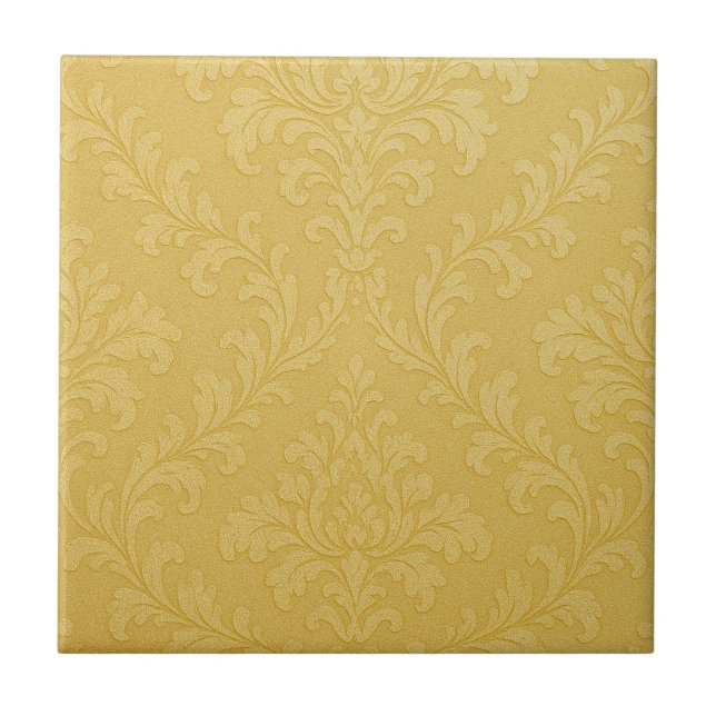 Azulejo De Cerâmica Barroco Dourado Elegante (Frente)
