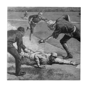 Azulejo De Cerâmica Baseball Antigo por Thure De Thulstrup, 1885