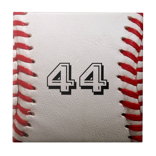 Azulejo De Cerâmica Baseball com número personalizável (Frente)