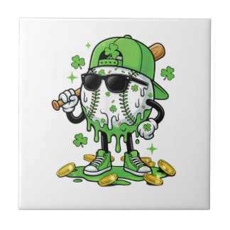 Azulejo De Cerâmica Baseball Drip Ice Cream St Patricks Day