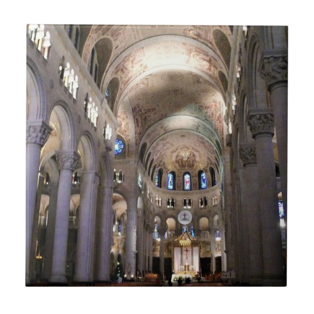 Azulejo De Cerâmica Basilica de Sainte Anne de Beaupre, Quebec, Canadá (Frente)