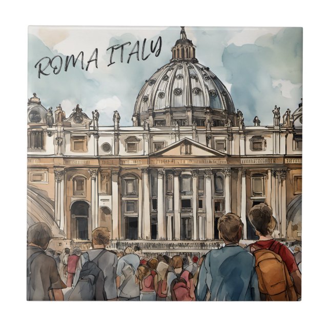 Azulejo De Cerâmica Basilicata de São Pietro Rua Peter (Frente)