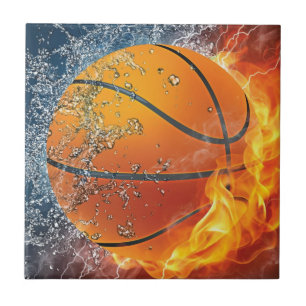 Azulejo De Cerâmica Basquete flamejante