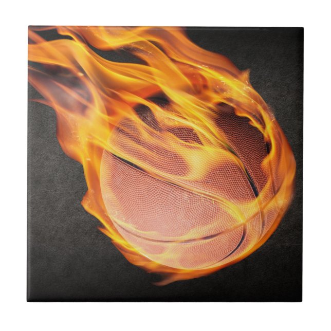 Azulejo De Cerâmica Basquete Flaming Hot Fiery (Frente)