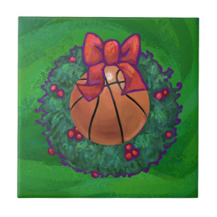 Azulejo De Cerâmica Basquete na Fúria de Natal