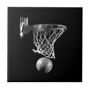 Azulejo De Cerâmica Basquete preto e branco