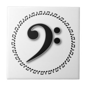 Azulejo De Cerâmica Bass Clef Music Note Design