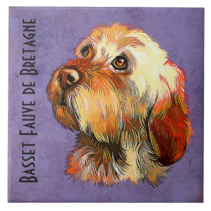 Azulejo de cerâmica Basset Fauve de Bretagne