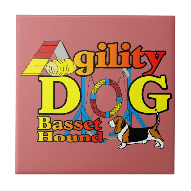 Azulejo De Cerâmica Basset_Hound_Agilidade (Frente)