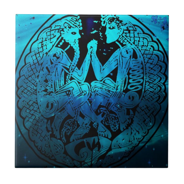 Azulejo De Cerâmica Batalha de bom contra o mau (Frente)