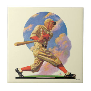 Azulejo De Cerâmica Batedor de Baseball