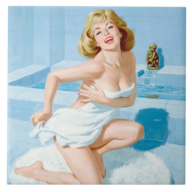 Azulejo De Cerâmica Bath Pin Up (Frente)