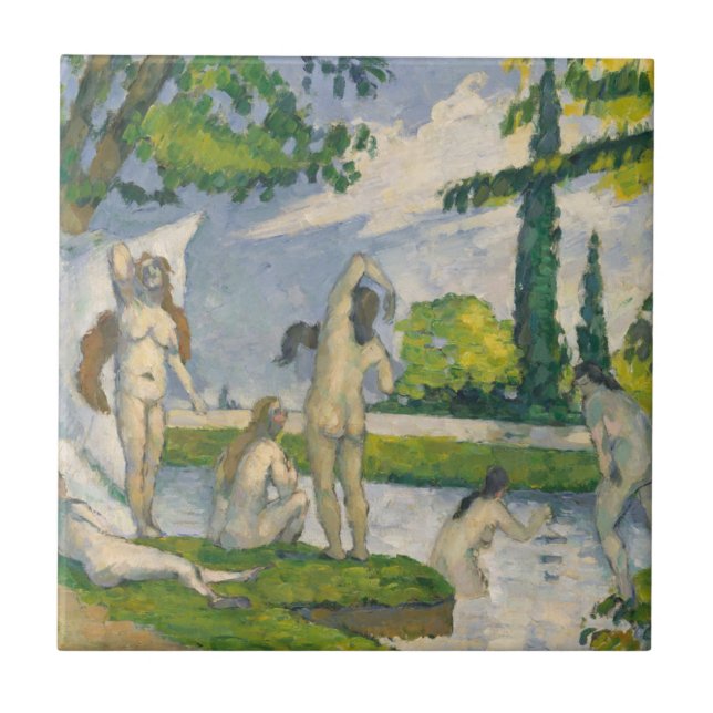 Azulejo De Cerâmica Bathers de Paul Cezanne | (Frente)