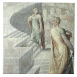 Azulejo De Cerâmica Bathsheba que visita David, c.1553