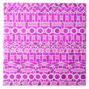 Azulejo De Cerâmica Batik Tribal - tons de orquídea e violeta